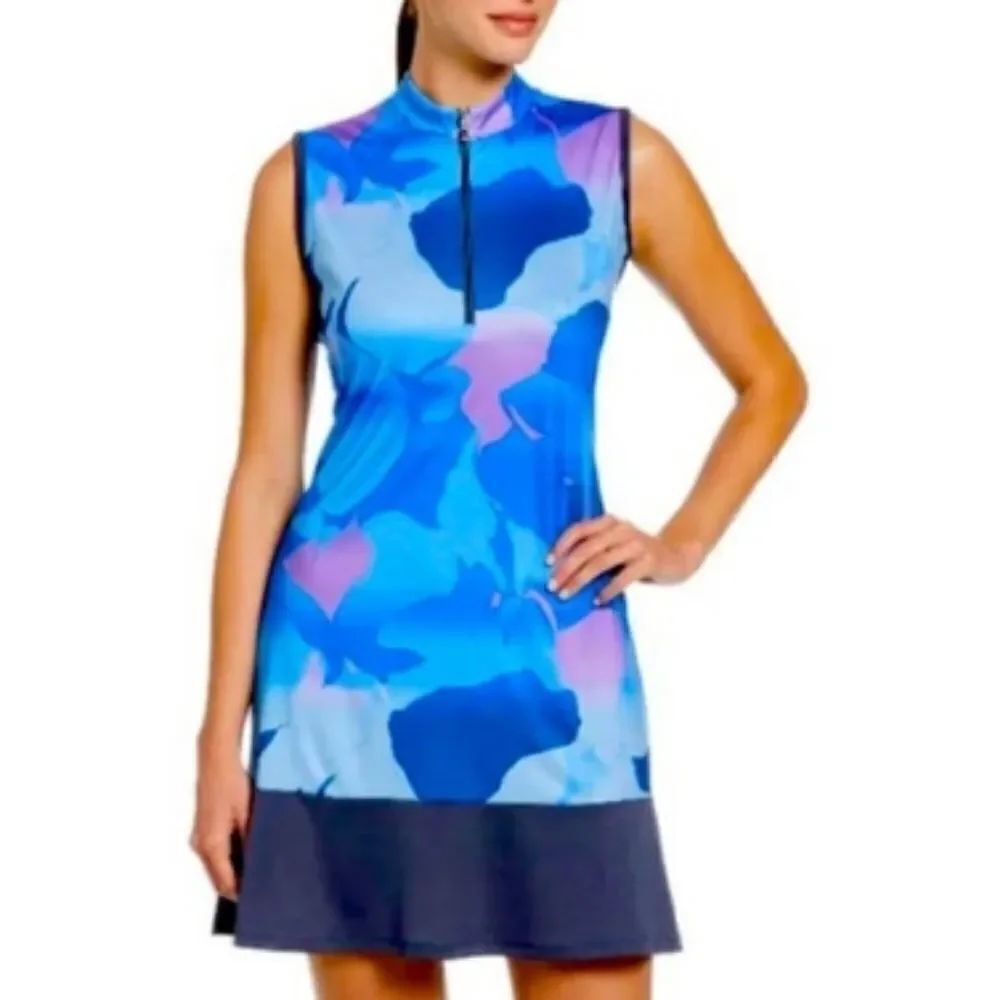 Callaway Opti Dri Blue Sea Star Sleeveless Golf Dress Size Medium NWT